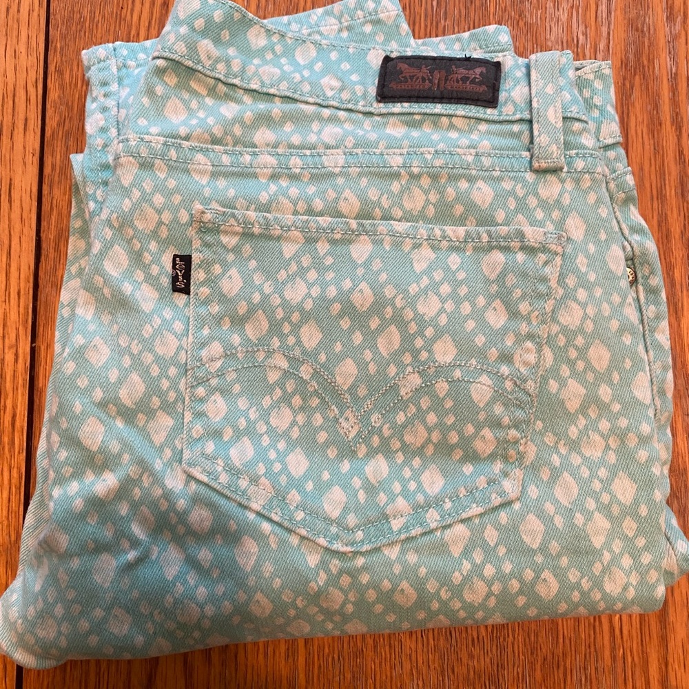 Levi’s Too Superlow Blue Snake Skin Jeans